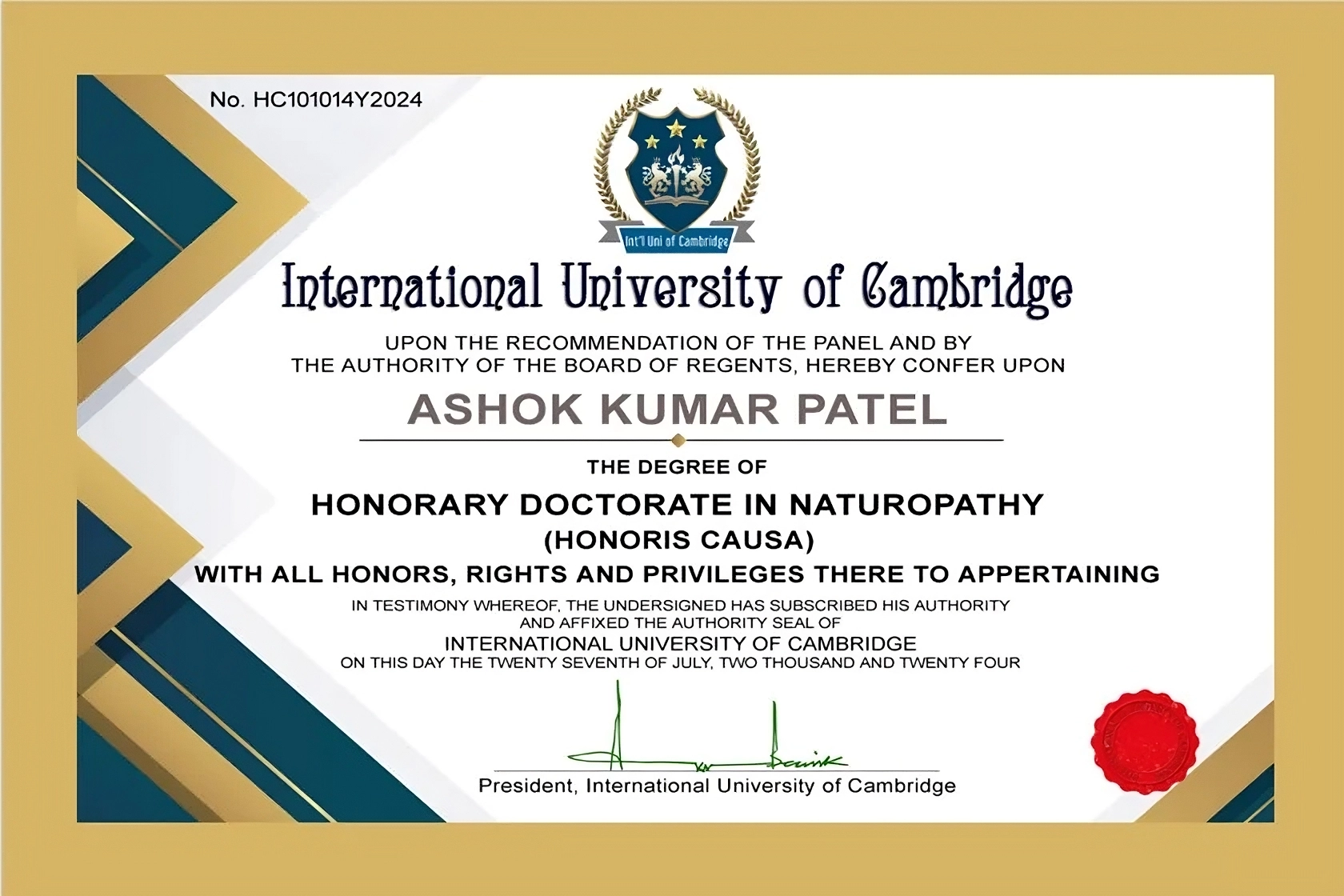 Certificate 1
